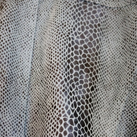 Dialogue Blue Washable Faux Suede Python Embossed Zipper Jacket Size M - Picture 6 of 6